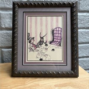 The Tea Party Professionally Framed Alice in Wonderland Print by Jessica Gadra